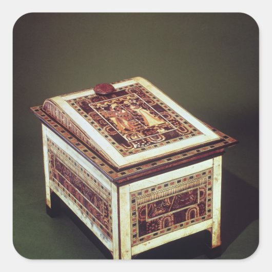 Coffer, van de Tutankhamun Vierkante Sticker (Voorkant)