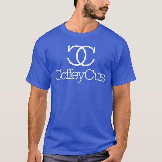 Coffey Cuts Mannen Royal Blue T-Shirt (Voorkant)
