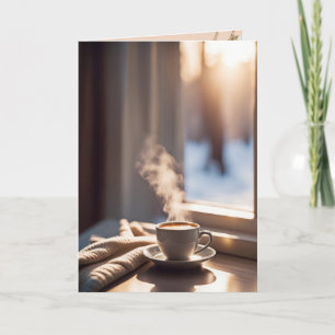 Coffie 'Aan jou denken' bij het raam Kaart