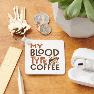 Coffie Bloedtype Grafiek voor Coffie Liefhebber Ca Sleutelhanger