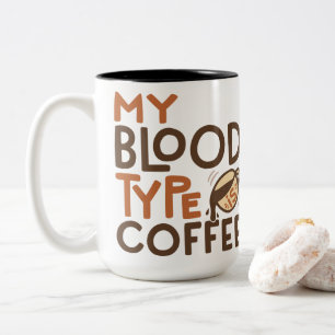 Coffie Bloedtype Grafiek voor Coffie Liefhebber Ca Tweekleurige Koffiemok