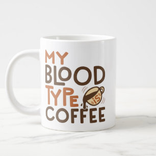 Coffie Bloedtype Grafiek voor Koffieliefhebber Cad Extra Grote Beker