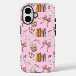 Coffie en Boeken Patroon iPhone Hoesje Cozy Leze