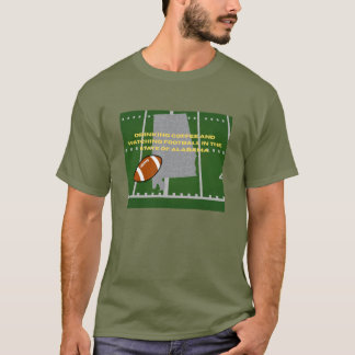 Coffie en voetbal in Alabama T-shirt