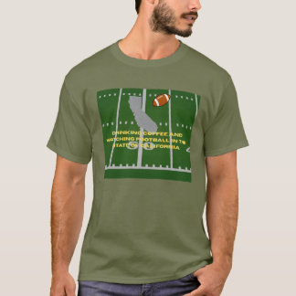 Coffie en voetbal in Californië T-shirt