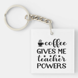 Coffie geeft me Docent Krachten Wordart Sleutelhanger