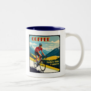 Coffie Laat Dit Gebeuren Fietsen Tweekleurige Koffiemok