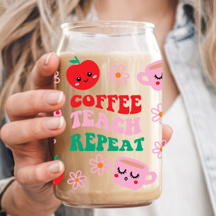 Coffie Lesgeven Herhalen Leraar Appel Blikvorm Glas