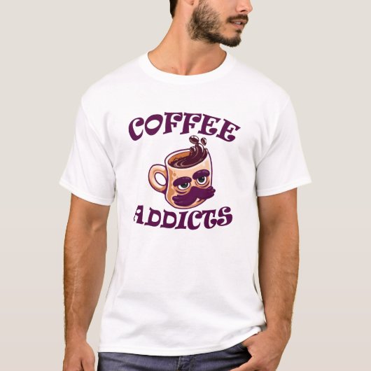 Coffie verslaafden t-shirt (Voorkant)
