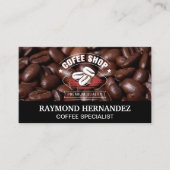 Coffiebonen stapel | Cafe Logo Visitekaartje (Voorkant)