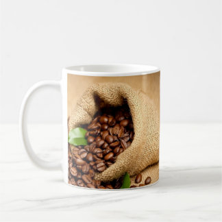 Coffiebonen Zak Sticker – Rustieke Koffieliefhebbe Koffiemok