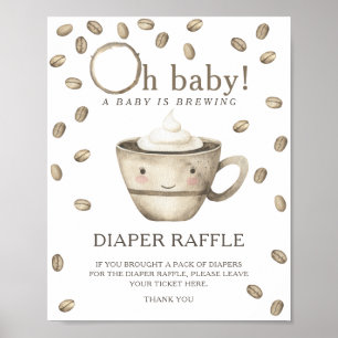 Coffiebrouwen babyshower - luierraffleposter poster