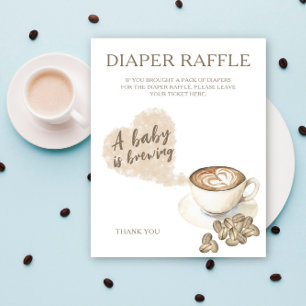 Coffiebrouwen babyshower - luierraffleposter poster