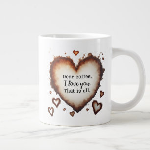 Coffieliefde Valentijns cadeau, lieve koffie  Extra Grote Beker