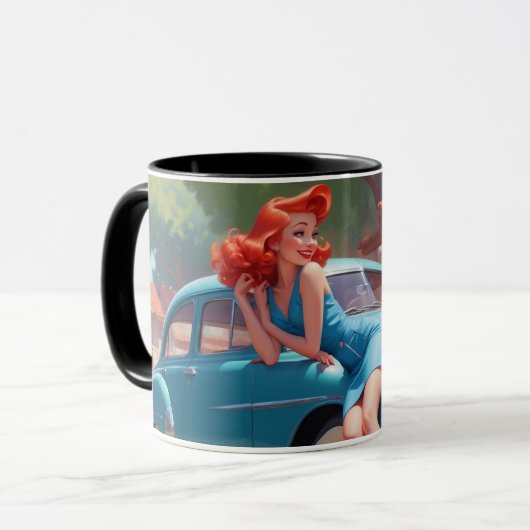 Coffiemok Pin Up Meisje Groot Cadeau! Mok (Voorkant links)