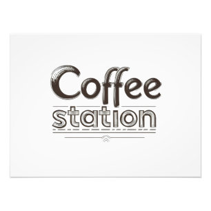 Coffiestation Tekst Foto Afdruk