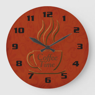Coffietijd Elegante Mooie Keuken Grote Klok