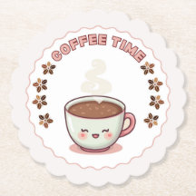 Coffietijd Mooie Kawaii Koffiekopje Onderzetter