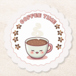 Coffietijd Mooie Kawaii Koffiekopje Onderzetter