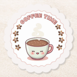 Coffietijd Mooie Kawaii Koffiekopje Onderzetter