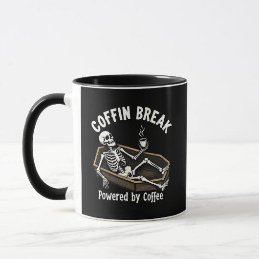 Coffin Break Skeleton Coffee Mug (Gauche)
