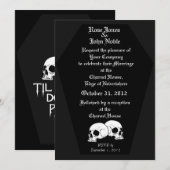 Coffin Ebony (Charcoal) Wedding Invitation Kaart (Voorkant / Achterkant)