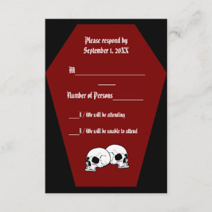 Coffin Ebony III (Red) RSVP-kaart - LND RSVP Kaartje