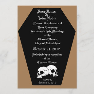 Coffin Ebony (Tan) Wedding Invitation Kaart