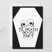 Coffin Ebony (White Wedding Invitation) Kaart (Achterkant)