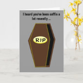 Coffin Funny Get Well Soon Kaart Custom Kaart (Gele Bloem)