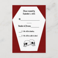 Coffin Ivory II (Red) RSVP-kaart