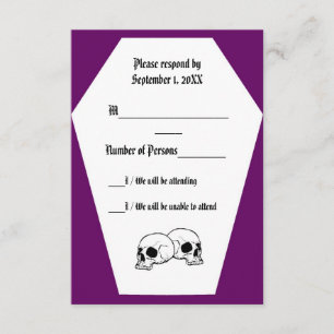 Coffin (Paars) RSVP-kaart RSVP Kaartje