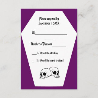 Coffin (Paars) RSVP-kaart RSVP Kaartje