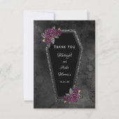 Coffin Rozen Halloween bruiloft Bedankkaart (Voorkant)