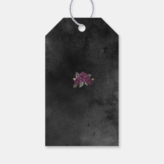 Coffin Rozen Halloween Dank u bruiloft Cadeaulabel (Achterkant)