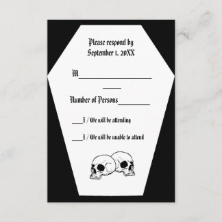 Coffin (zwart) RSVP-kaart RSVP Kaartje