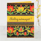 coffre à tulipe coloré - nom jour Carte (Fleur jaune)