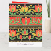 coffre à tulipe coloré - nom jour Carte (Dos)