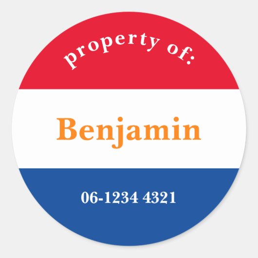 coffre autocollant rouge bleu blanc et bleu blanc (Devant)