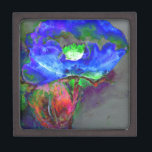 Coffret A Bijoux pavot bleu floral Abstrait<br><div class="desc">Un tableau aquarelle représentant un pavot bleu abstrait. Travail original de H. Cooper.</div>