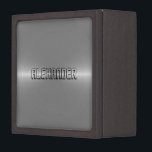 Coffret A Bijoux Texture métallique grise monogramme en acier inoxy<br><div class="desc">Texture métallique grise monogramme,  look acier inoxydable (image de métal). monogramme personnalisable et optionnel.</div>