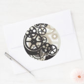 Cog-wielen Ronde Sticker (Envelop)