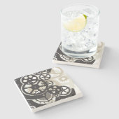 Cog-wielen Stenen Onderzetter (Zijkant)