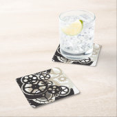 Cog-wielen Vierkante Kartonnen Onderzetter (Insitu)