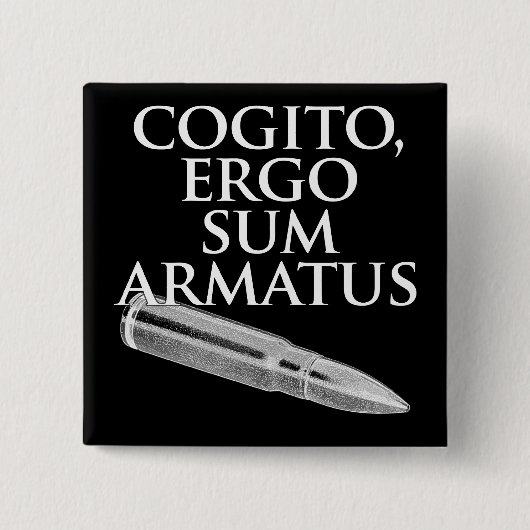 Cogito, Ergo Sum Armatus Vierkante Button 5,1 Cm (Voorkant)