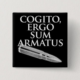 Cogito, Ergo Sum Armatus Vierkante Button 5,1 Cm