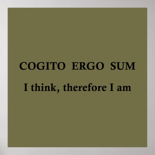 cogito ergo sum, latijns zin poster (Voorkant)