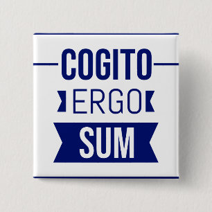 Cogito ergo sum - Latijnse uitdrukking Vierkante Button 5,1 Cm