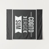 Cogito ergo sum - Latijnse uitdrukking -zwart Wandkleed (Voorkant (horizontaal))