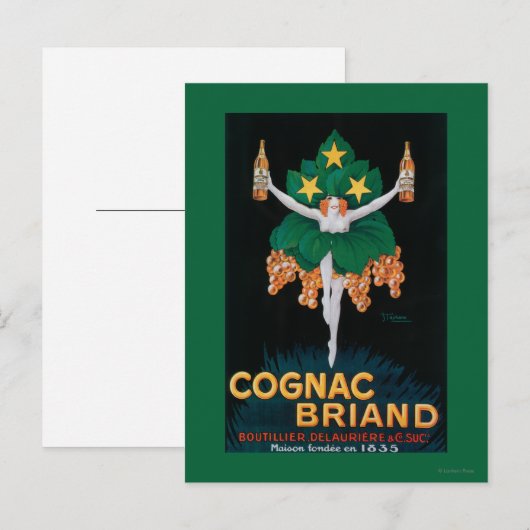 Cognac Briand Promotion Poster Briefkaart (Voorkant / Achterkant)
